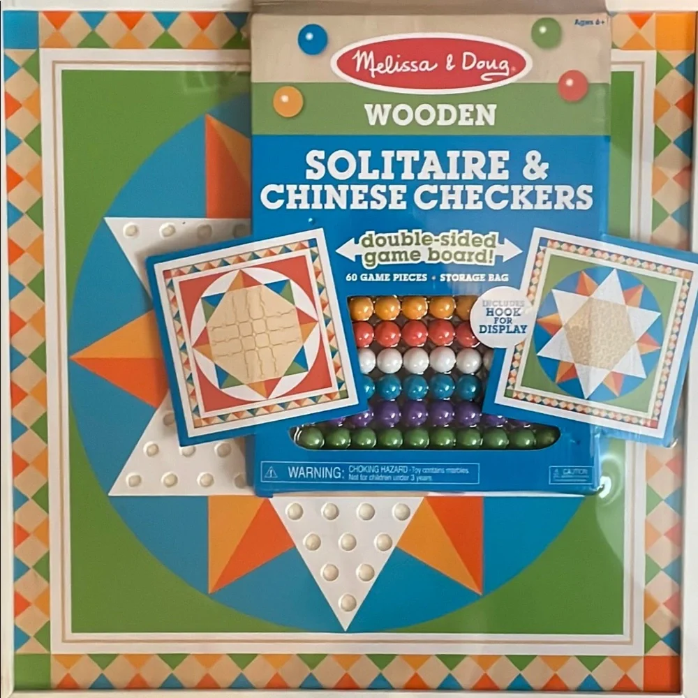 Melissa & Doug Wooden Solitaire & Chinese Checkers